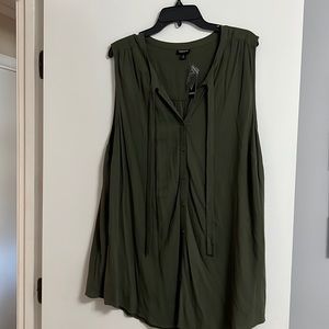 Torrid, olive green sleeveless shell, size 4
